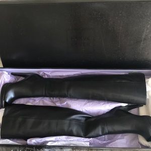 New Herve Leger Thigh High Peep Toe Boots